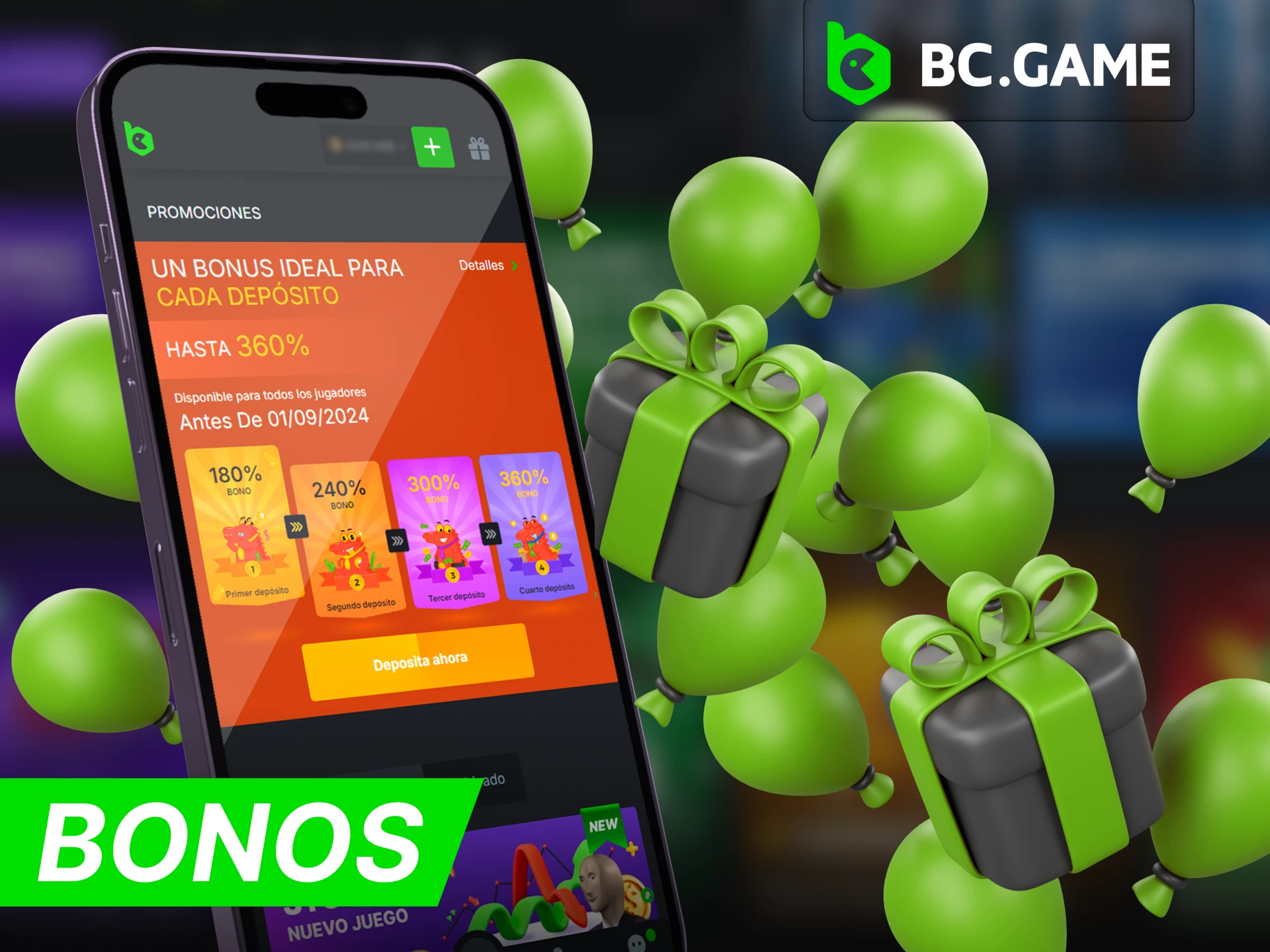 Reclama tu bono de bienvenida en la aplicacion movil de BC Game.