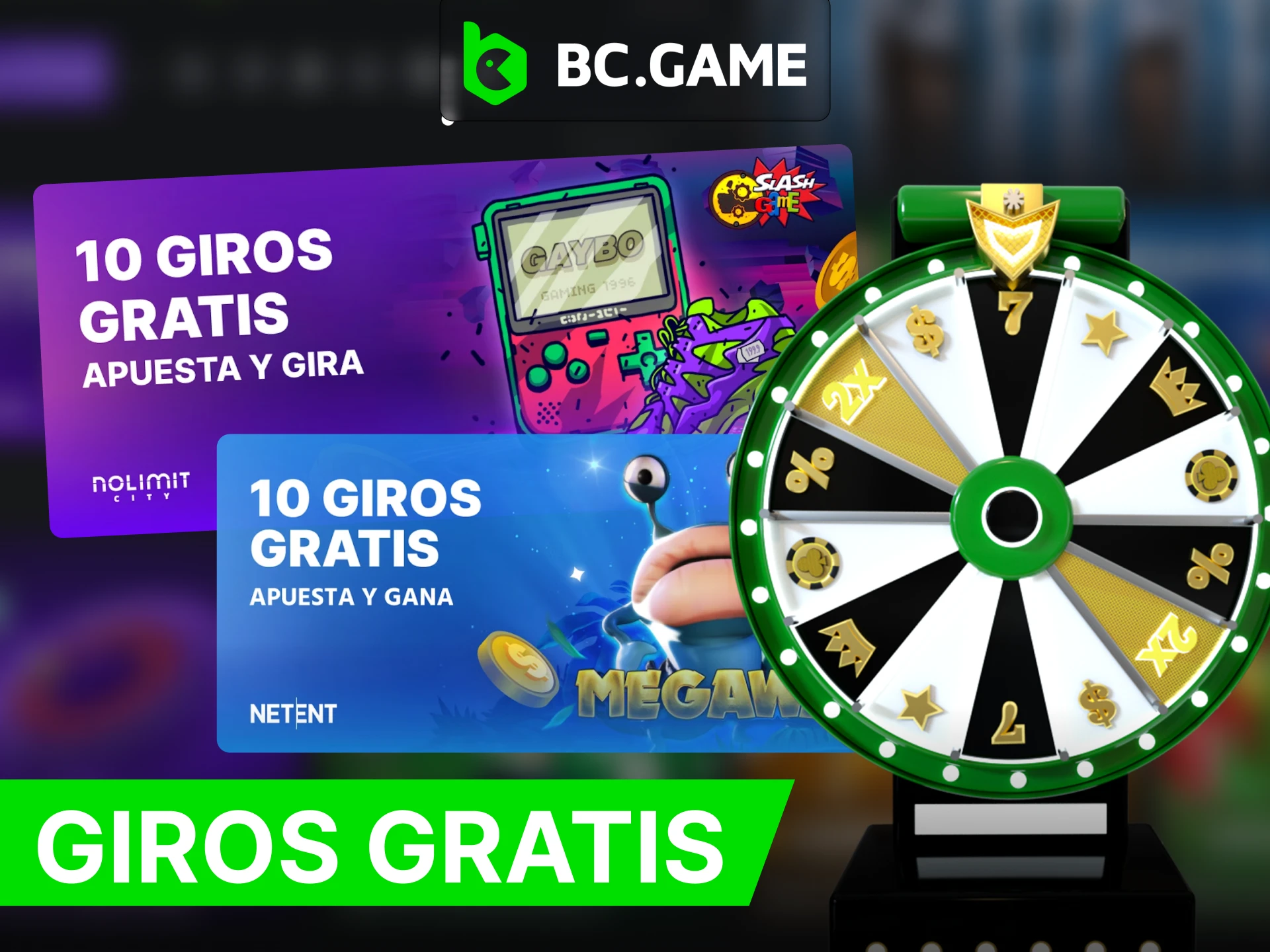 Obten giros gratis en varios juegos en BC Game.
