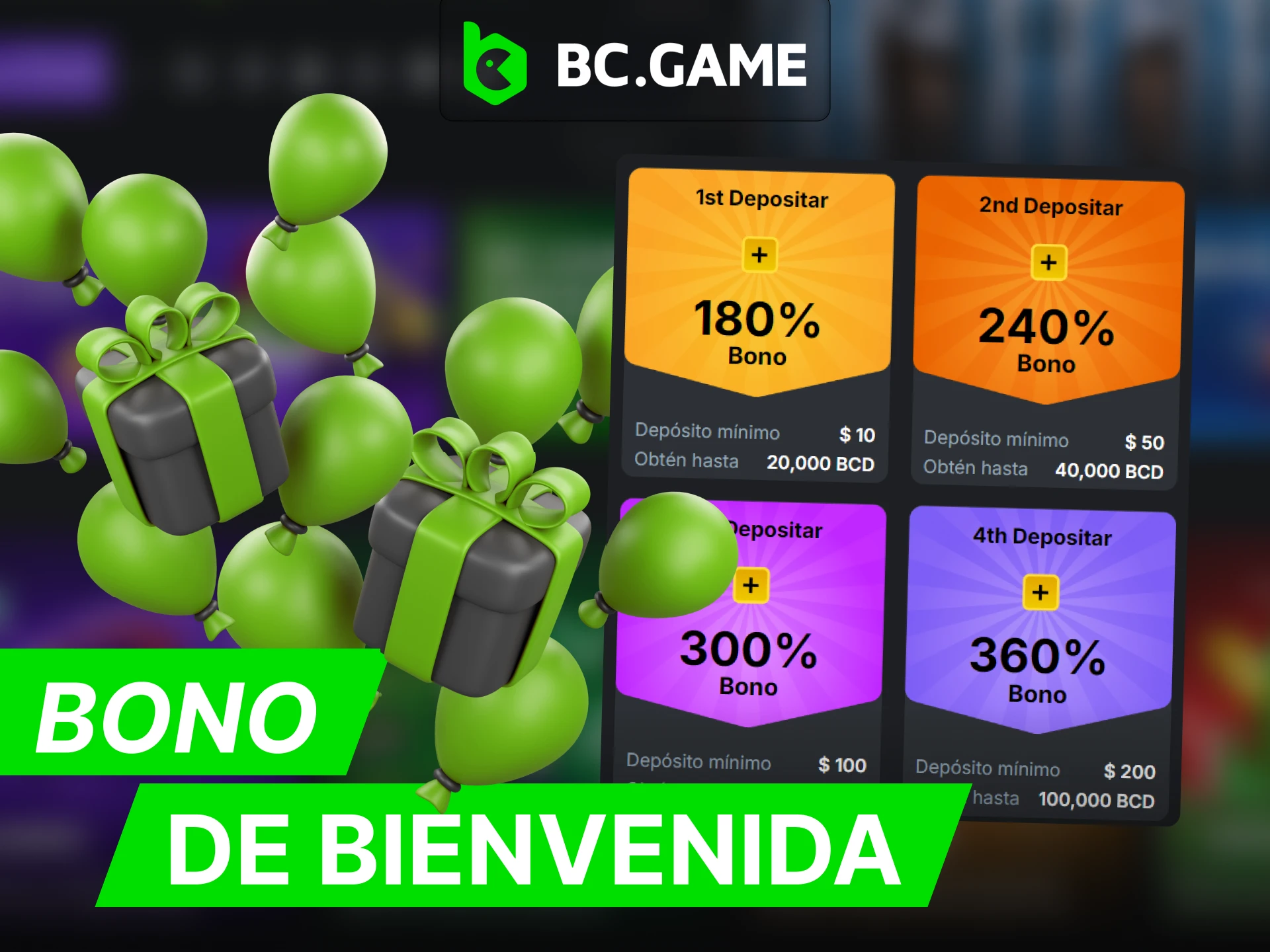 Reciba un lucrativo bono de bienvenida despues de registrarse en BC Game.