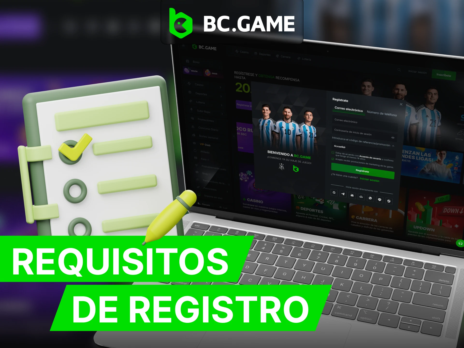 Estos son los requisitos para registrarse en BC Game.