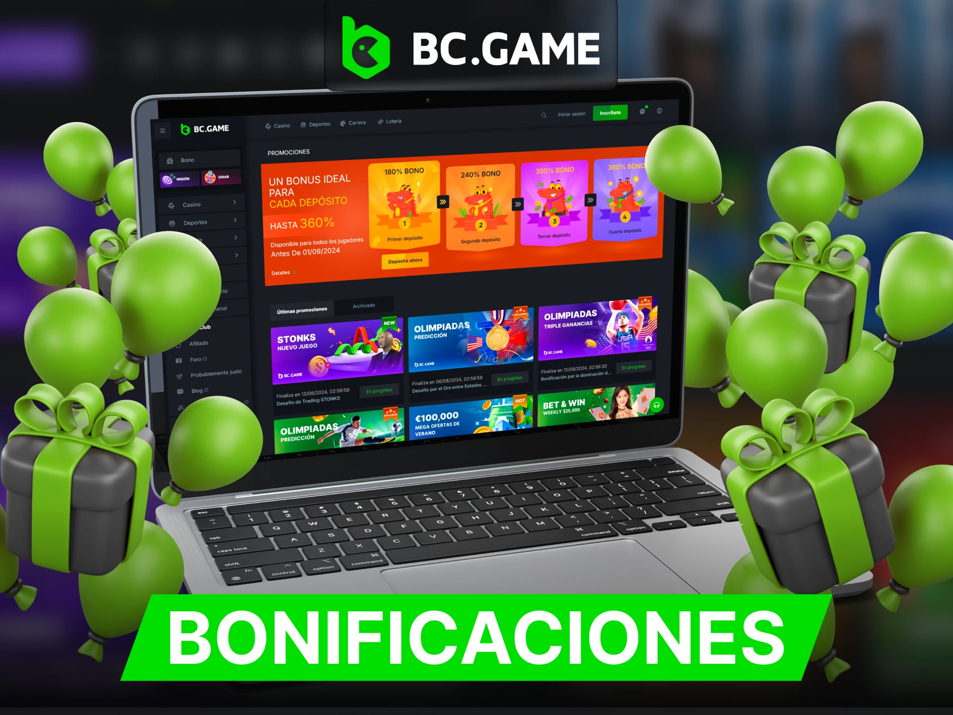 En BC Game puedes obtener un lucrativo bono de bienvenida, así como bonos adicionales.