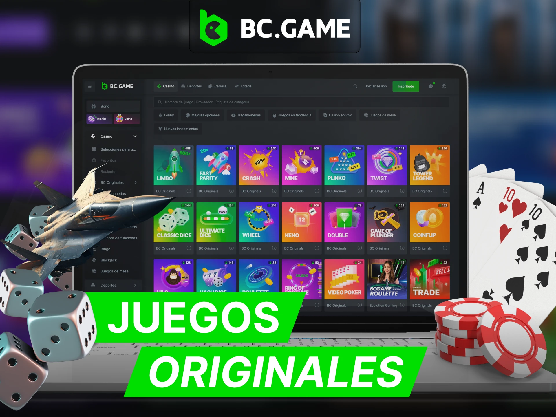 BC Game tiene sus propios juegos de casino que otros casinos no tienen.
