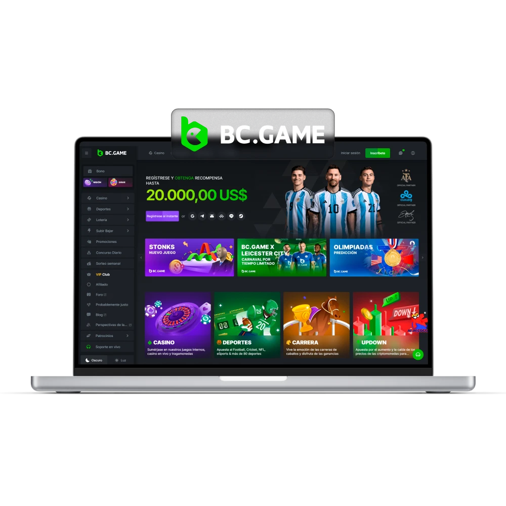 BC Game ofrece a los usuarios peruanos una variedad de diferentes juegos de casino y una seccion de apuestas deportivas.