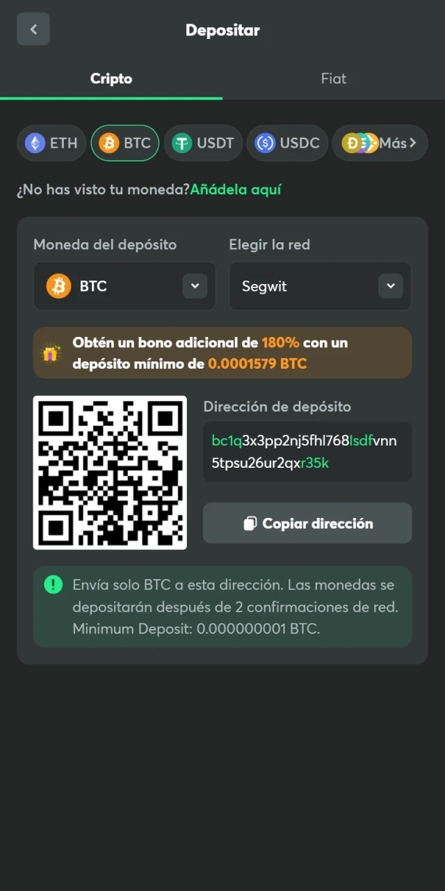 Para jugar al juego crash de BC Game, debes realizar un depósito.