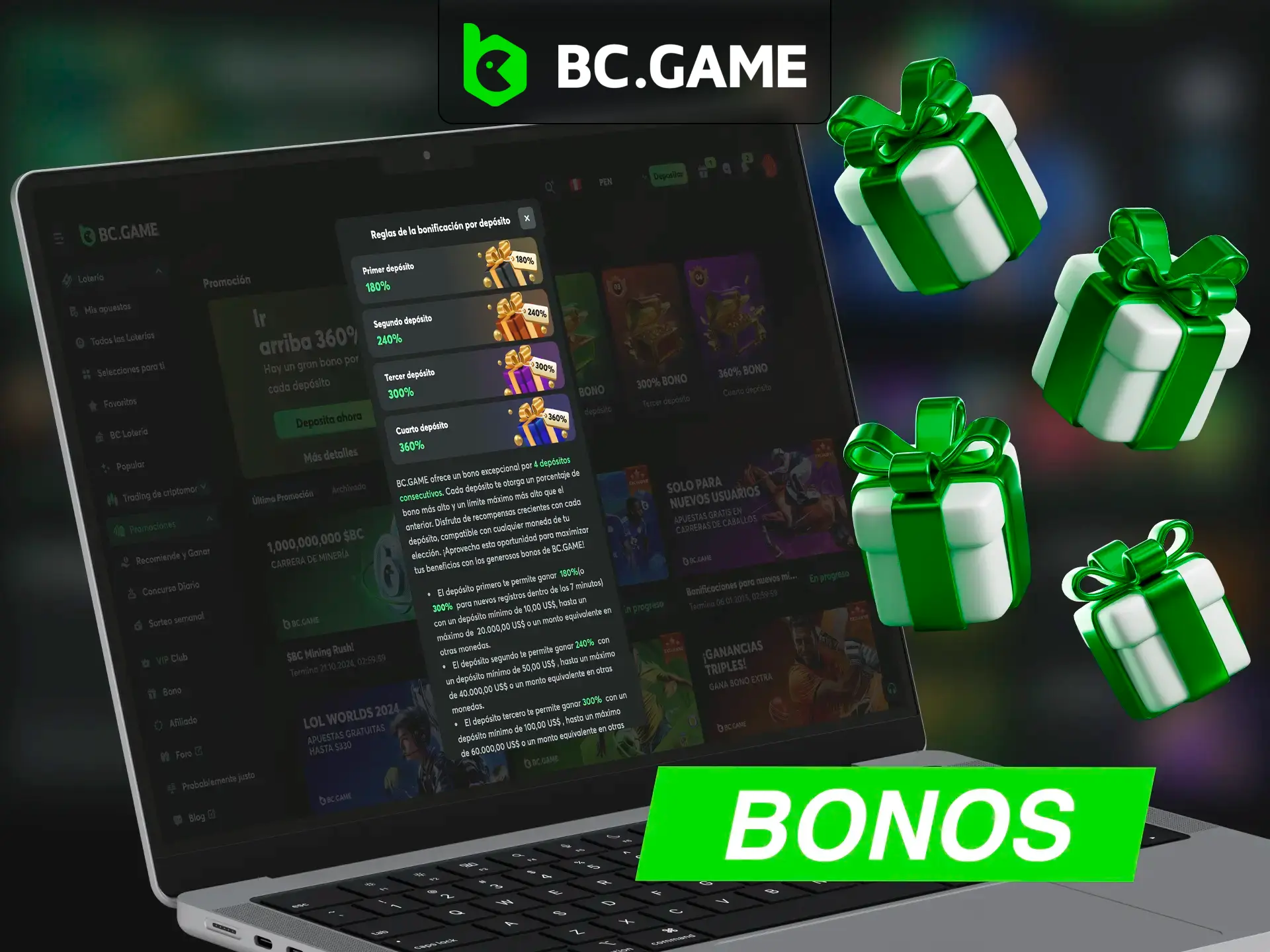 Aprovecha el bono de BC Game que aumentará considerablemente tus posibilidades de ganar la lotería.