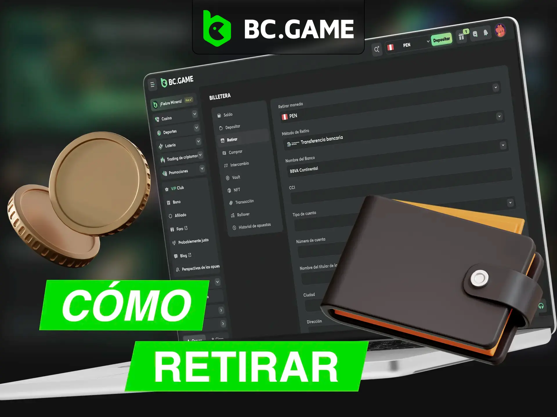 BC Game te garantiza retiradas instantáneas utilizando los métodos más populares.