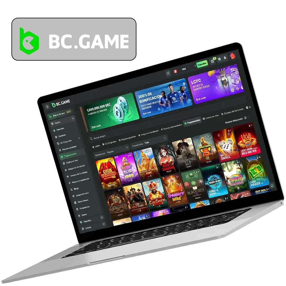 Echa un vistazo a las tragaperras disponibles en BC Game Casino.