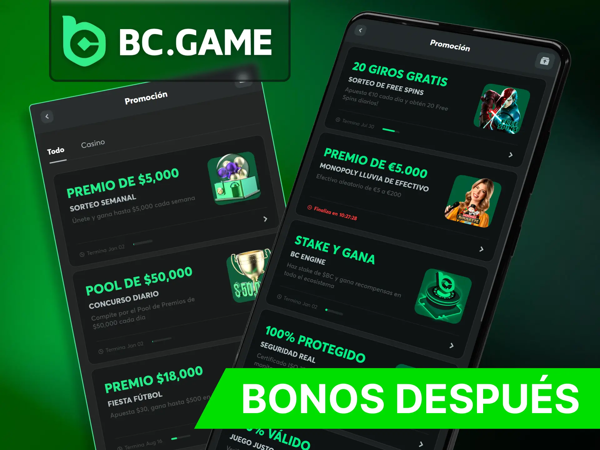 Reclama tu bono de bienvenida en la aplicacion movil de BC Game.