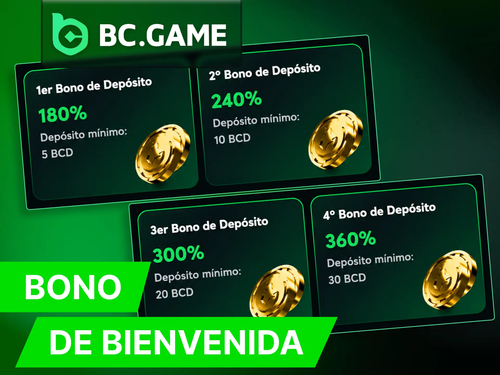 Reciba un bono en su primer deposito despues de registrarse en BC Game.