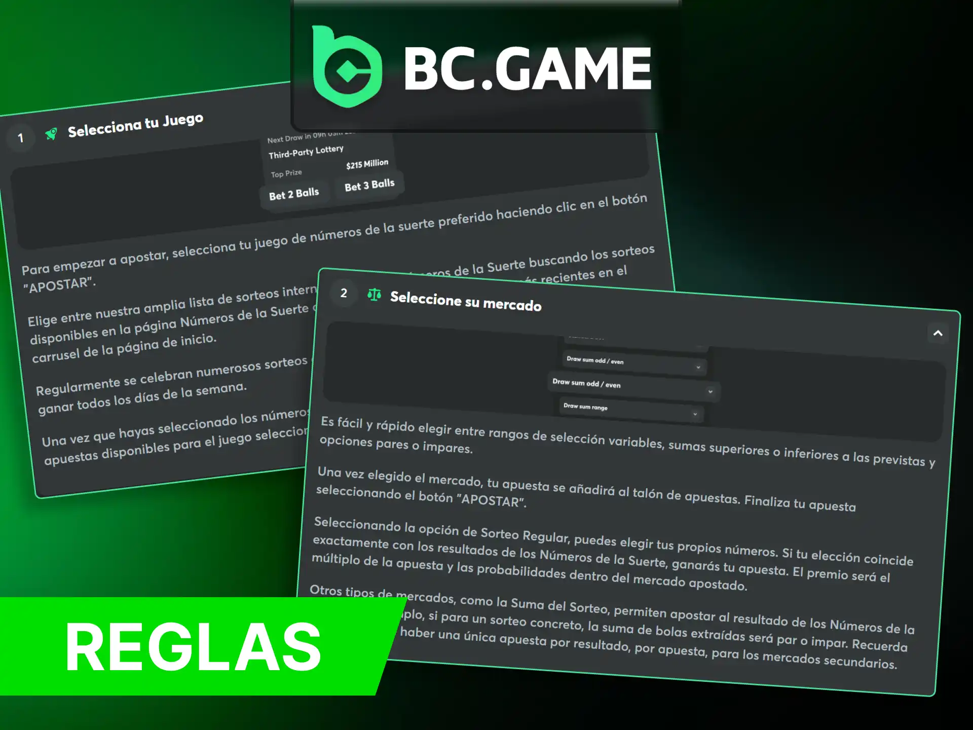 Explora las reglas del juego de lotería de BC Game Casino.