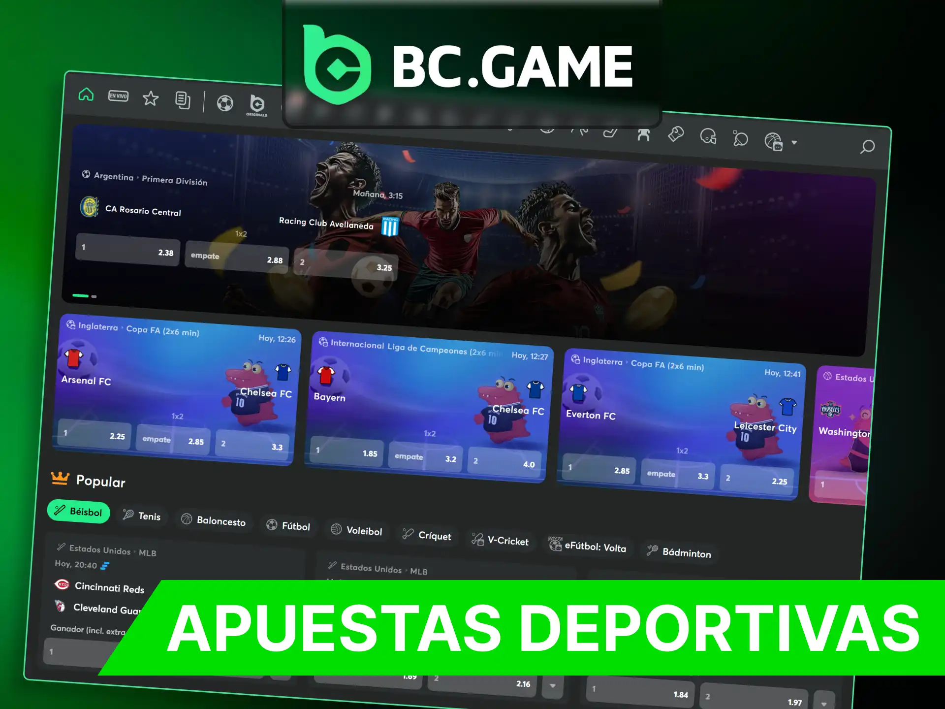 En BC Game puedes apostar en muchos deportes diferentes.