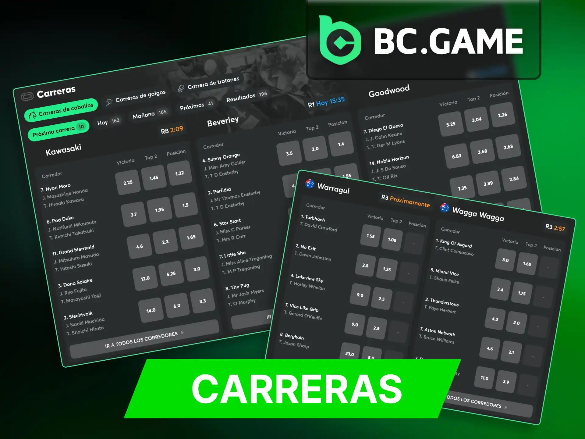 Apueste en carreras de caballos y perros en BC Game y gane.