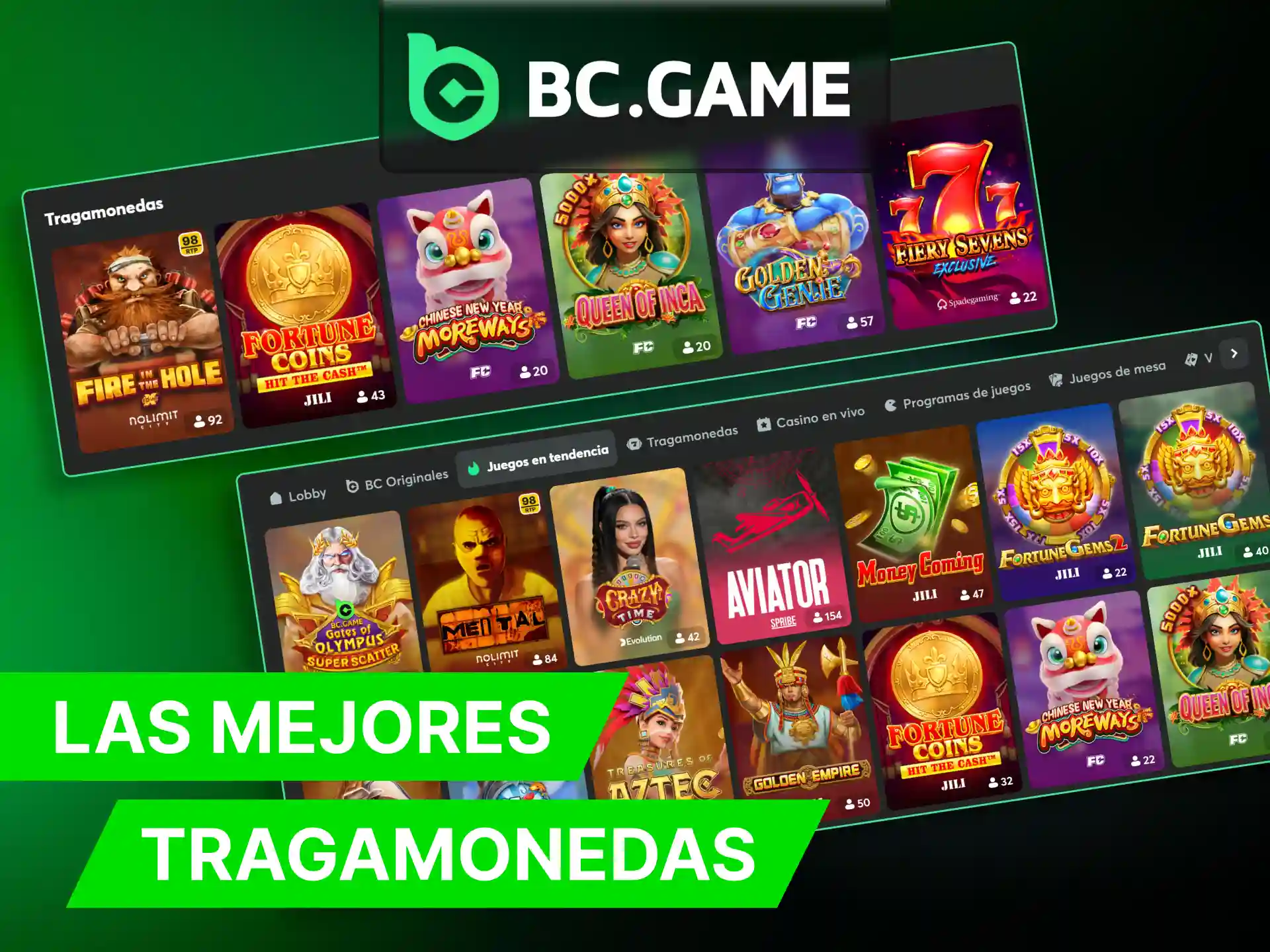 Pruebe las tragamonedas populares en BC Game y gane a lo grande.