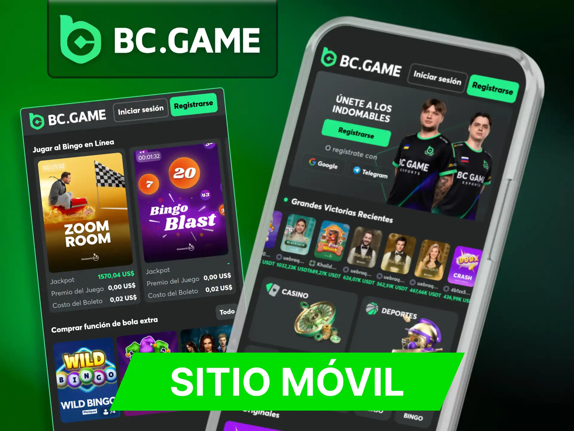 Puede jugar en el casino y realizar apuestas en BC Game directamente en su teléfono utilizando la version movil del sitio.