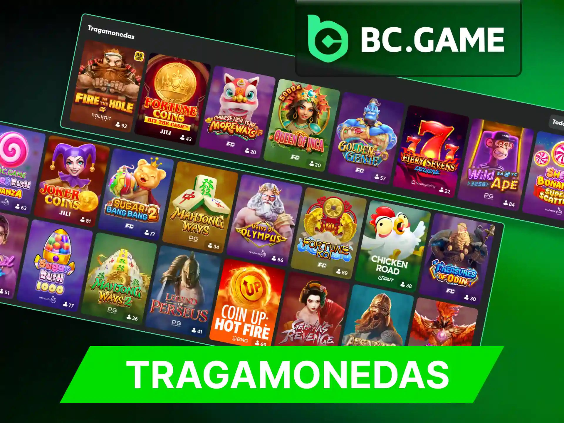Descubra por qué a los usuarios les gustan tanto las tragaperras de BC Game Casino.