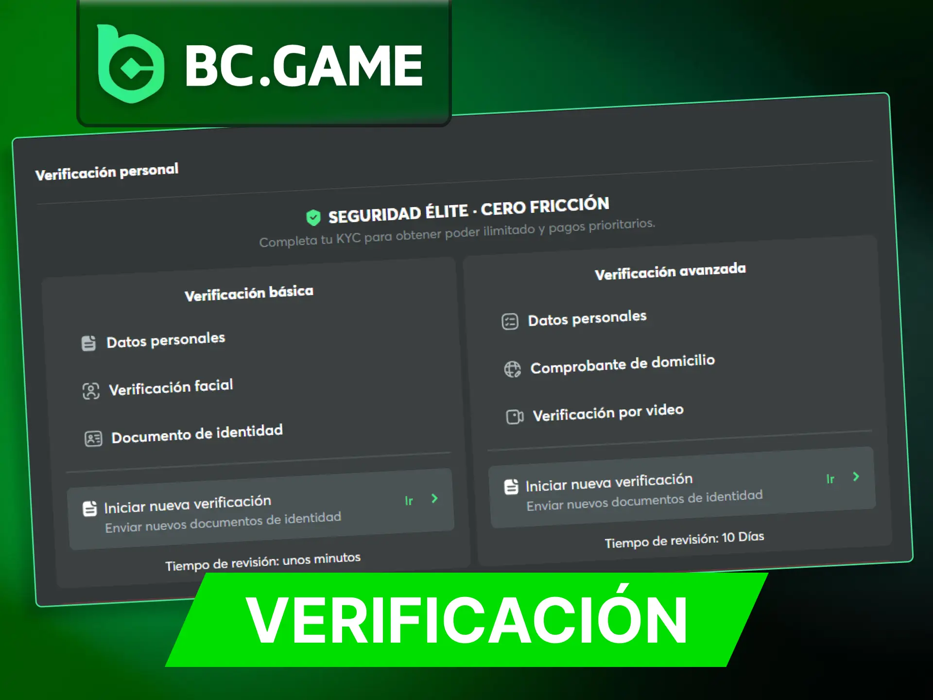 Verifica tu cuenta de BC Game siguiendo estos pasos.